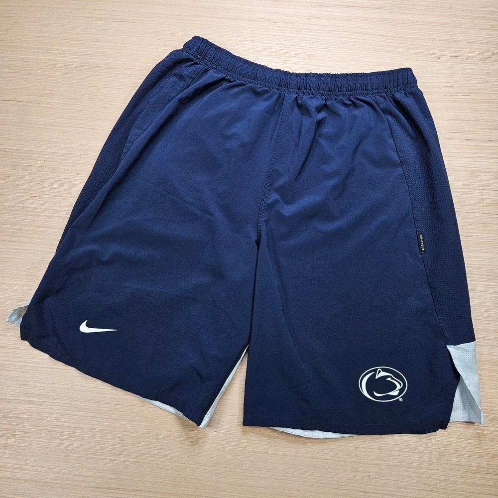 Penn State Nittany Nike Shorts Men L Blue Dri-Fit CI2482-419 Team Issue Lacrosse